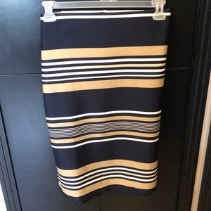 New York Clothing Co. Navy& Beige striped Skirt